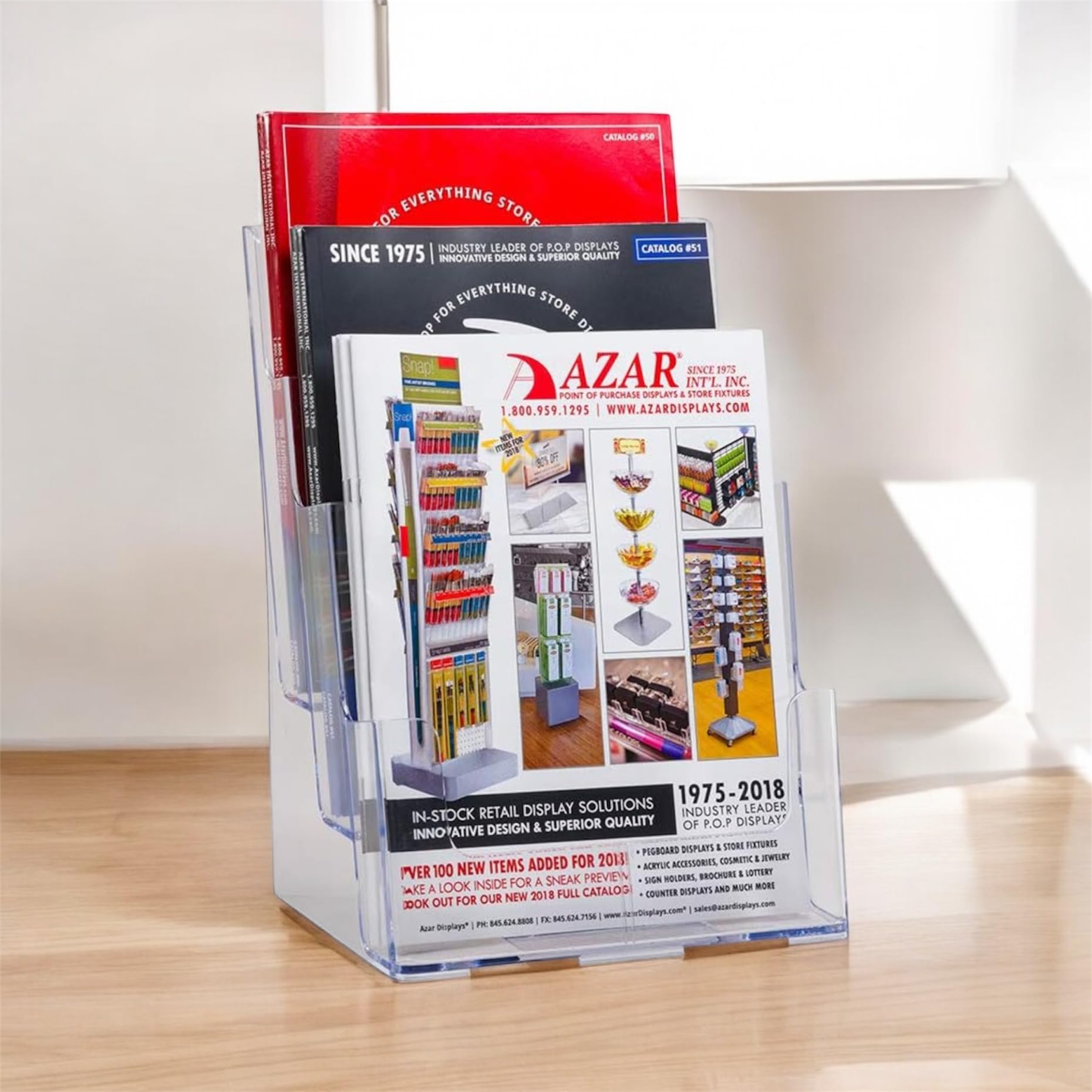 Amazon.com: Azar Displays 252378, Brochure Holder, Acrylic Desk
